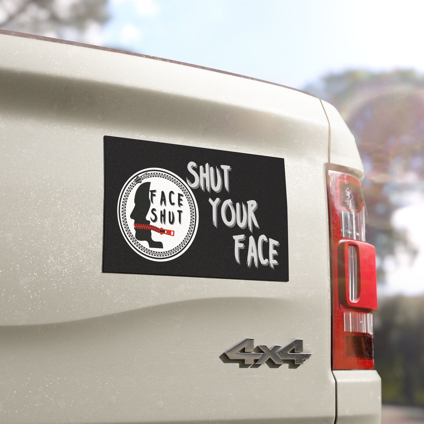 Shut Your Face – Black Large Car Decal / Magnet