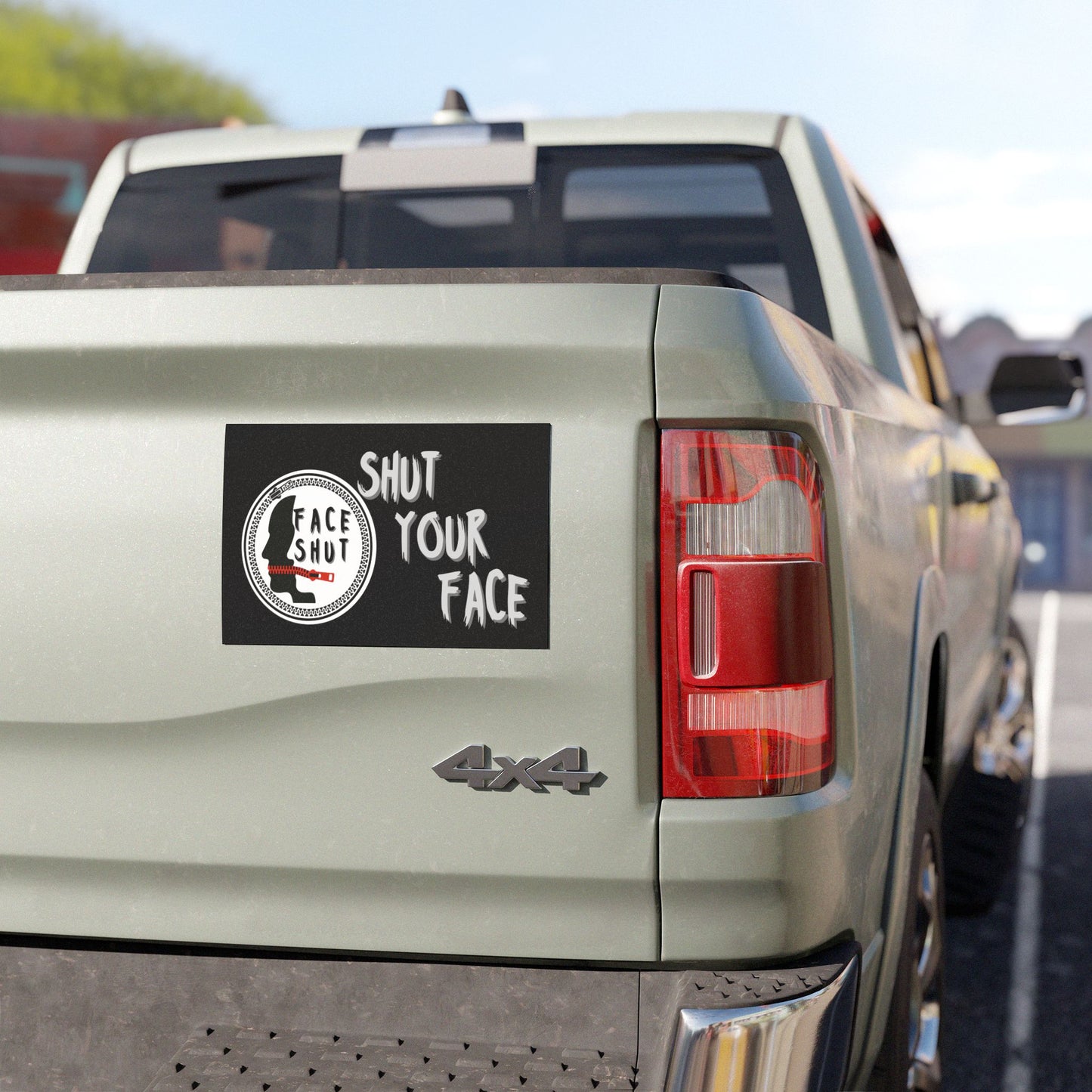 Shut Your Face – Black Large Car Decal / Magnet