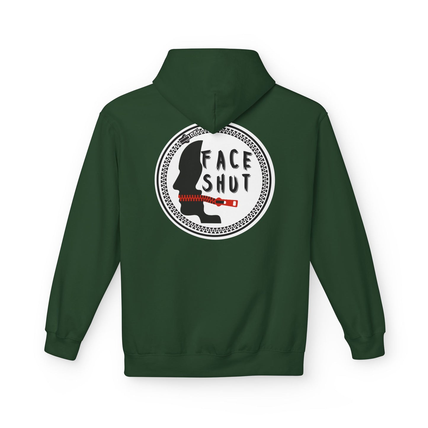 Shut Your Face Hoodie — Bold Graphic Back Silhouette Design
