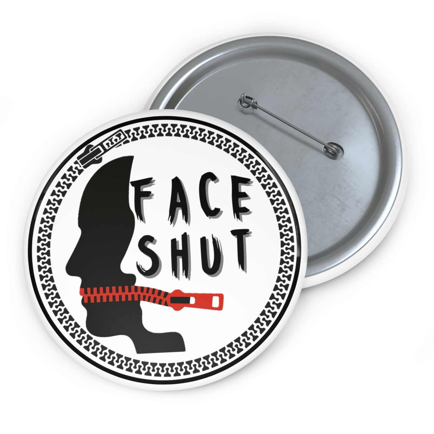 Face Shut Emblem – 3" Button Pin
