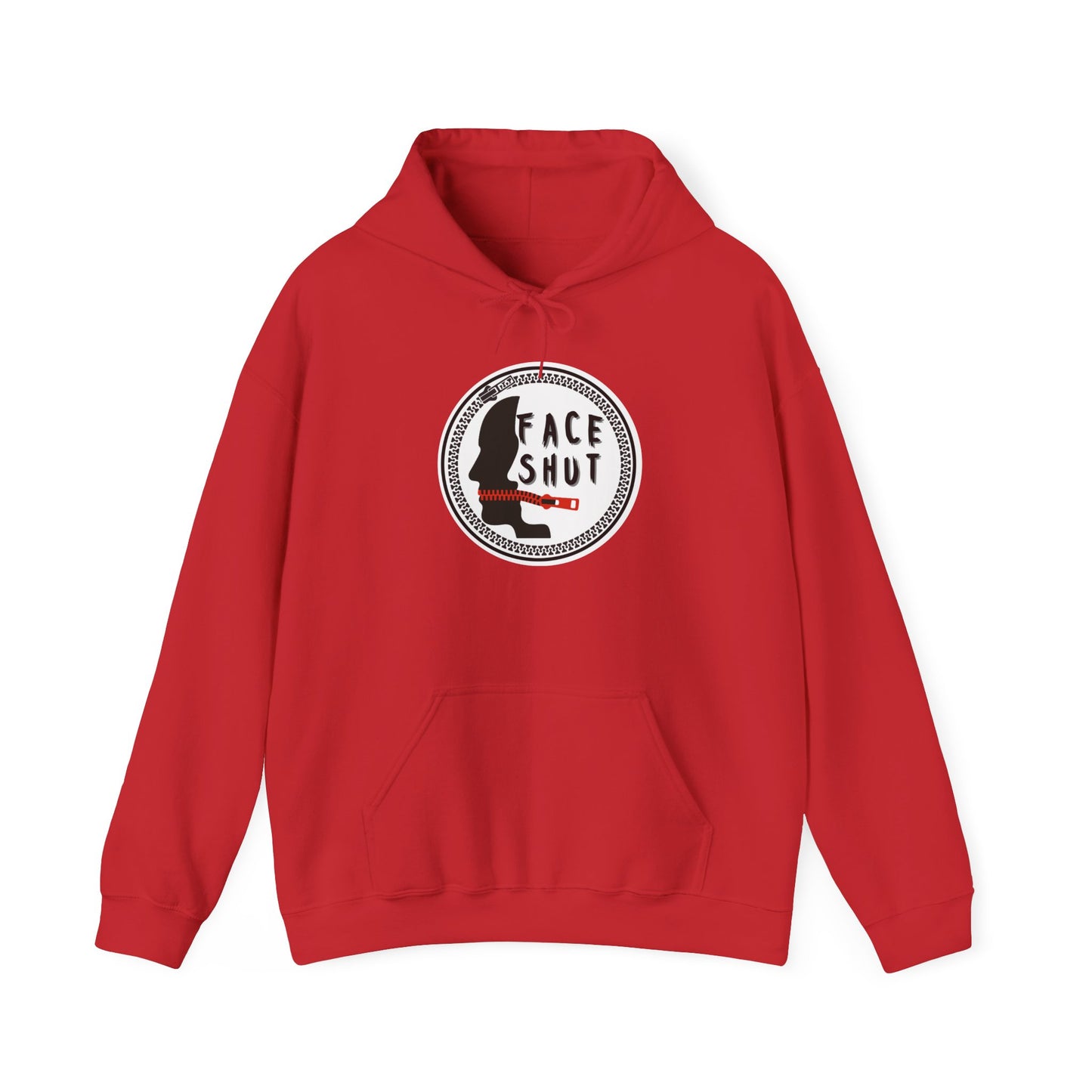 Hoodie — 'Shut Your Face' Graphic Hoodie with Logo Emblem