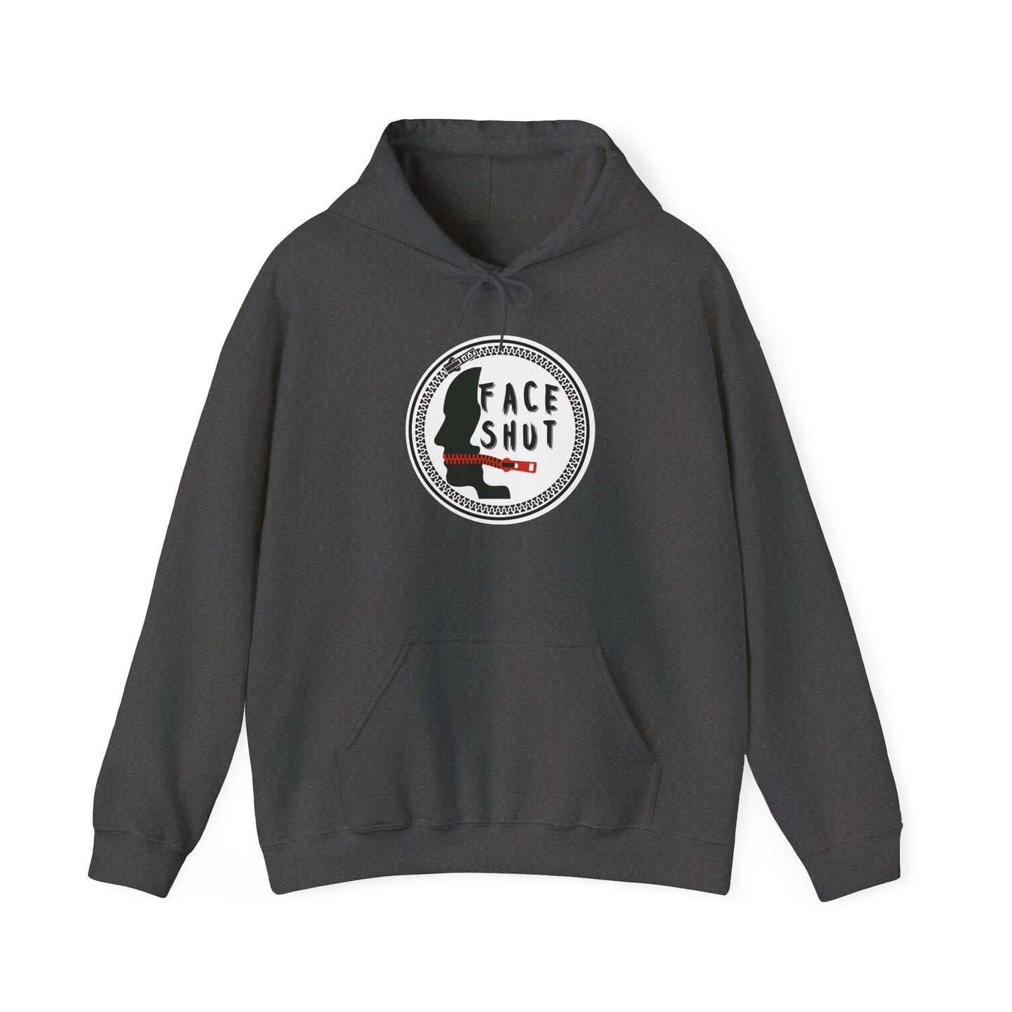 Hoodie — 'Shut Your Face' Graphic Hoodie with Logo Emblem