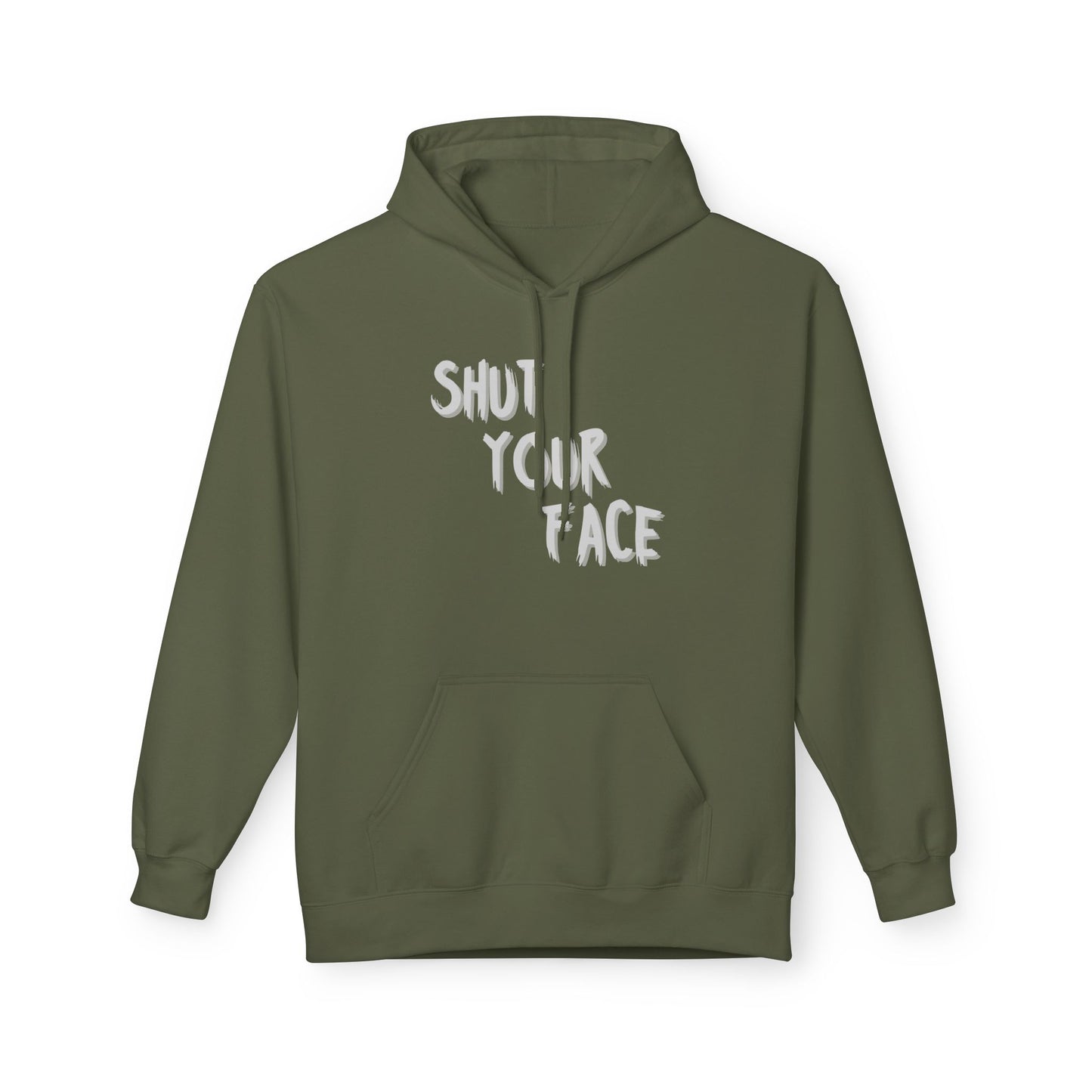 Shut Your Face Hoodie — Bold Graphic Back Silhouette Design