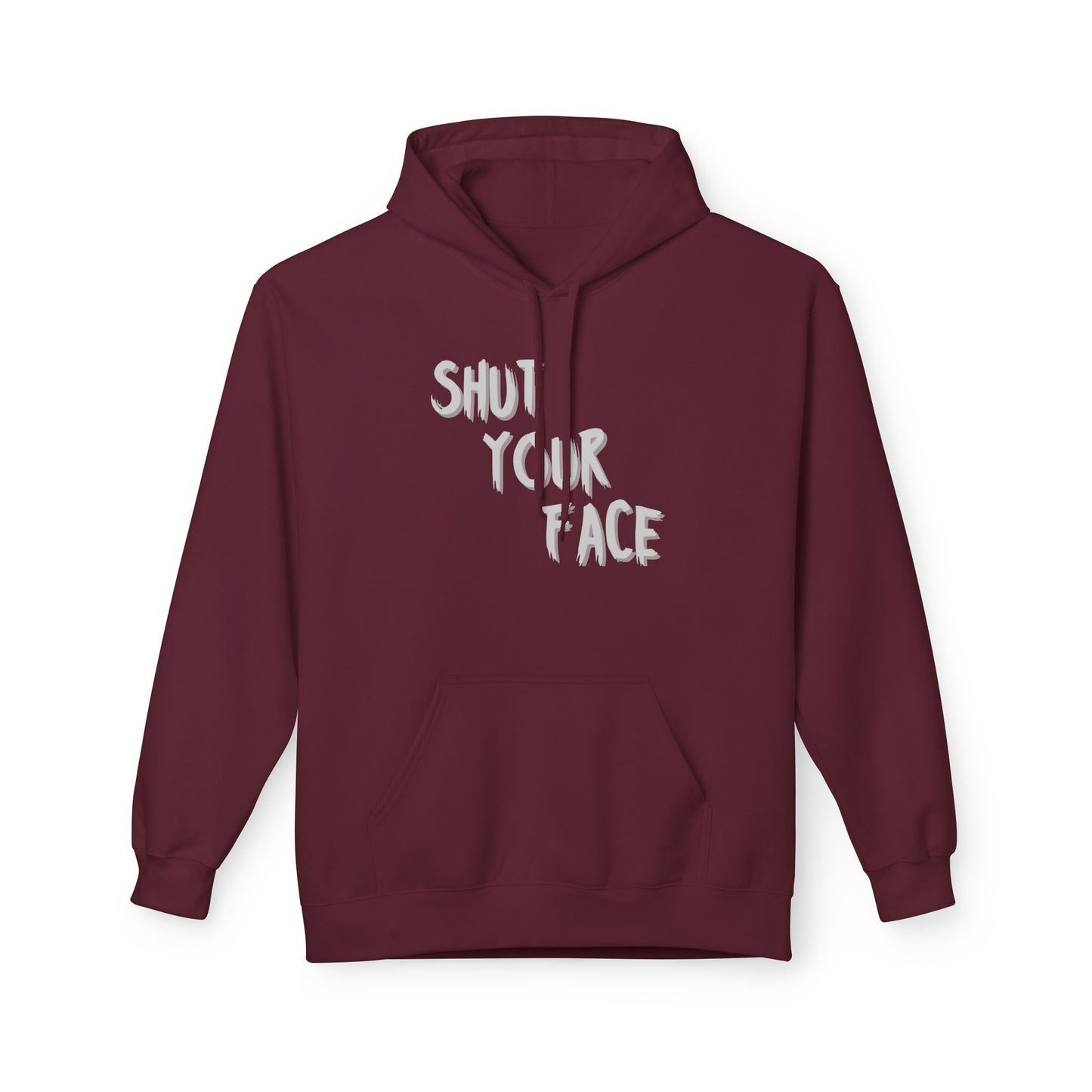 Shut Your Face Hoodie — Bold Graphic Back Silhouette Design