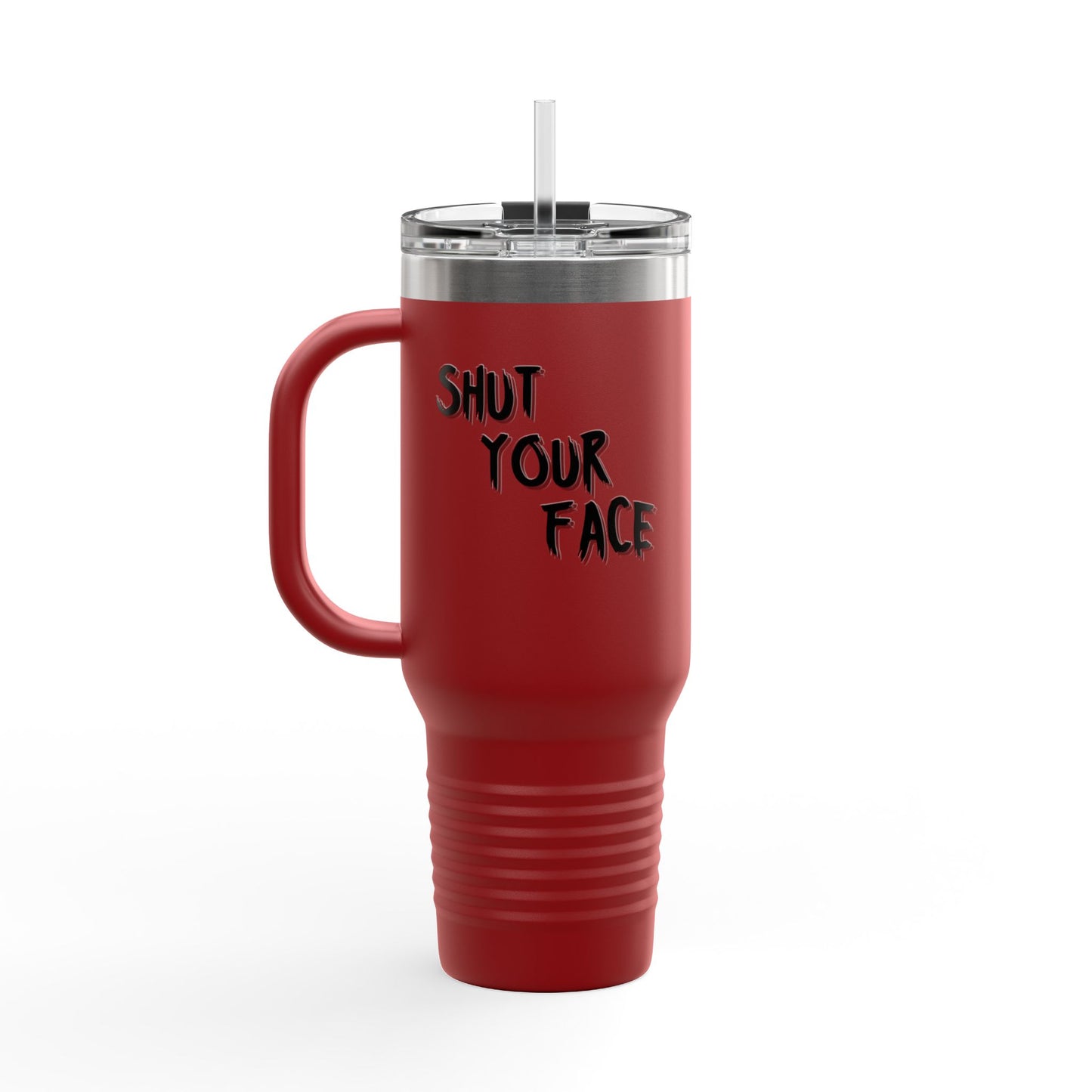 Face Shut – Funny 40oz Travel Tumbler With Handle