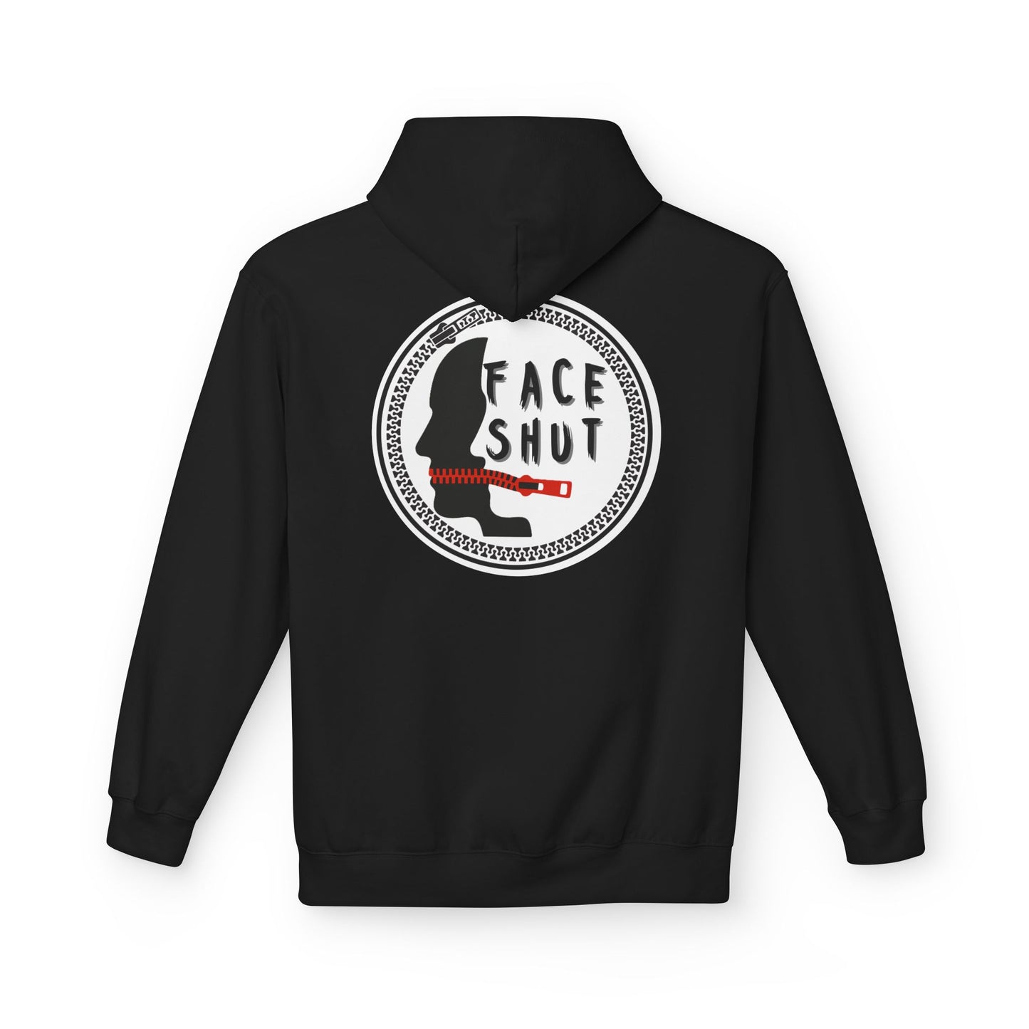 Shut Your Face Hoodie — Bold Graphic Back Silhouette Design