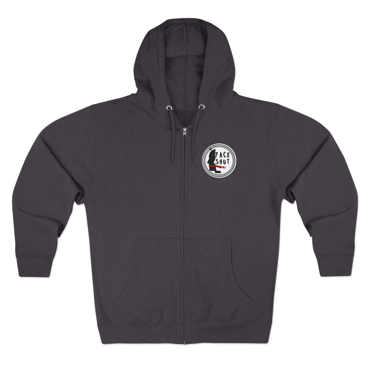 Zip Hoodie - FaceShut Logo with ShutYourFace Design