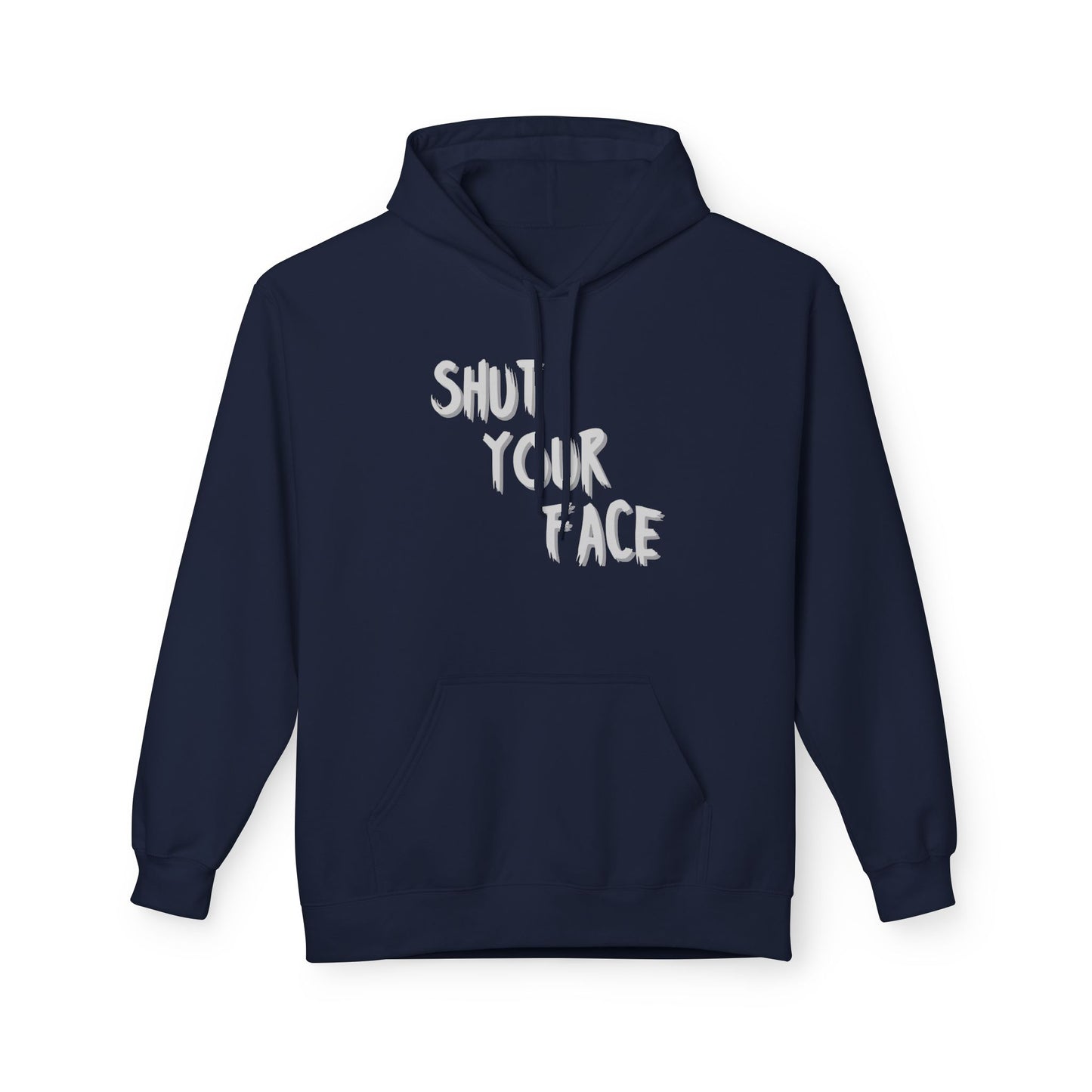 Shut Your Face Hoodie — Bold Graphic Back Silhouette Design