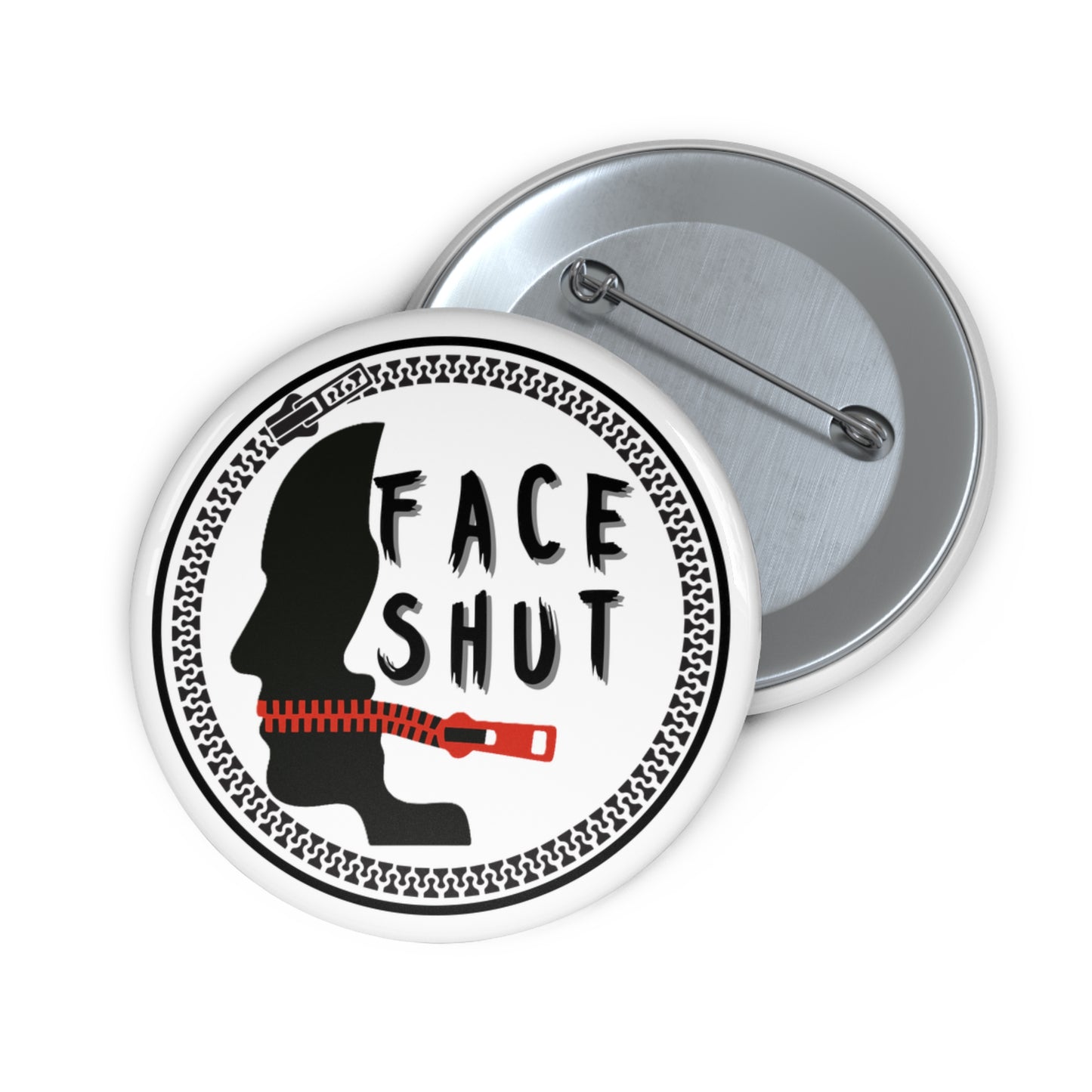 Face Shut Emblem – 2.25" Button Pin