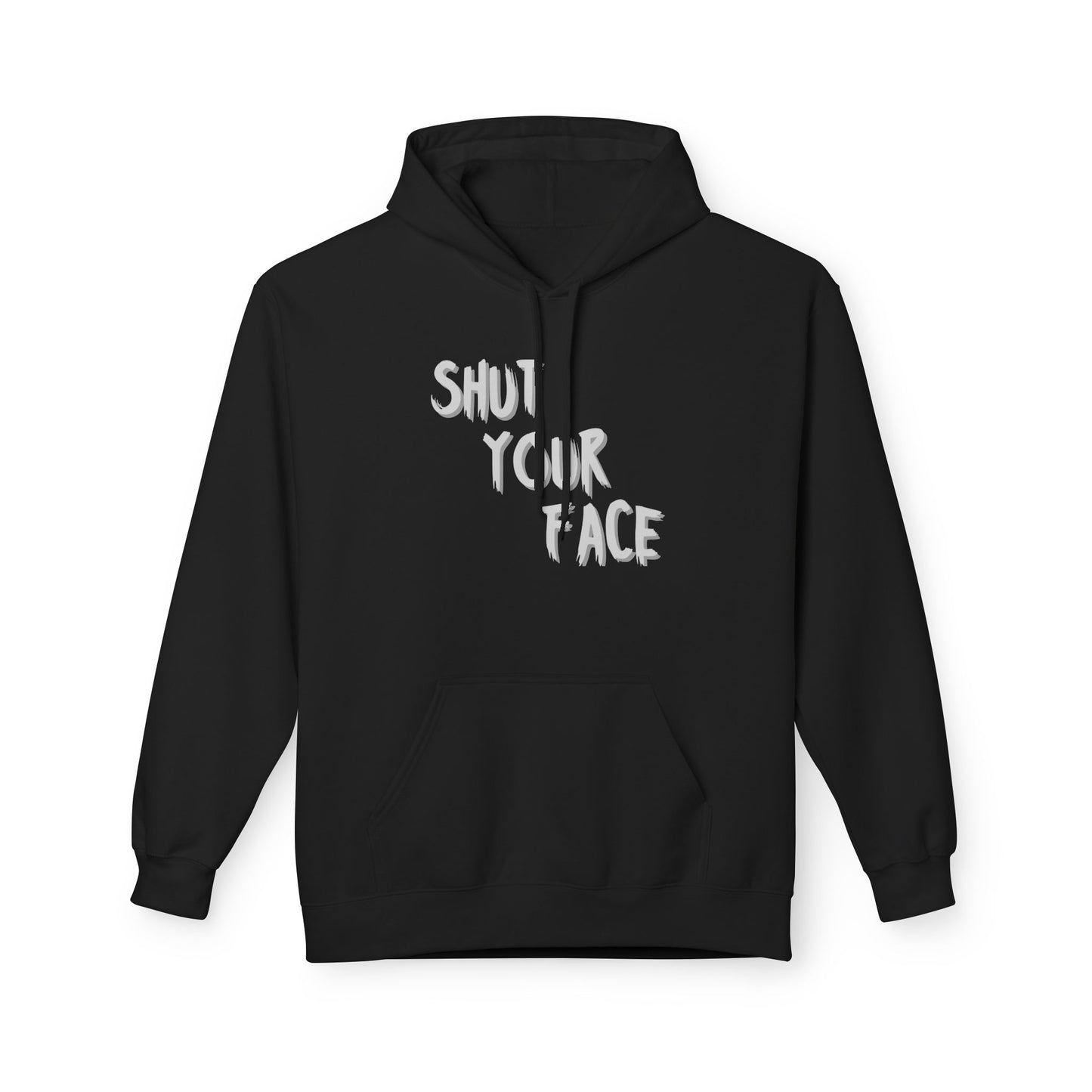 Shut Your Face Hoodie — Bold Graphic Back Silhouette Design