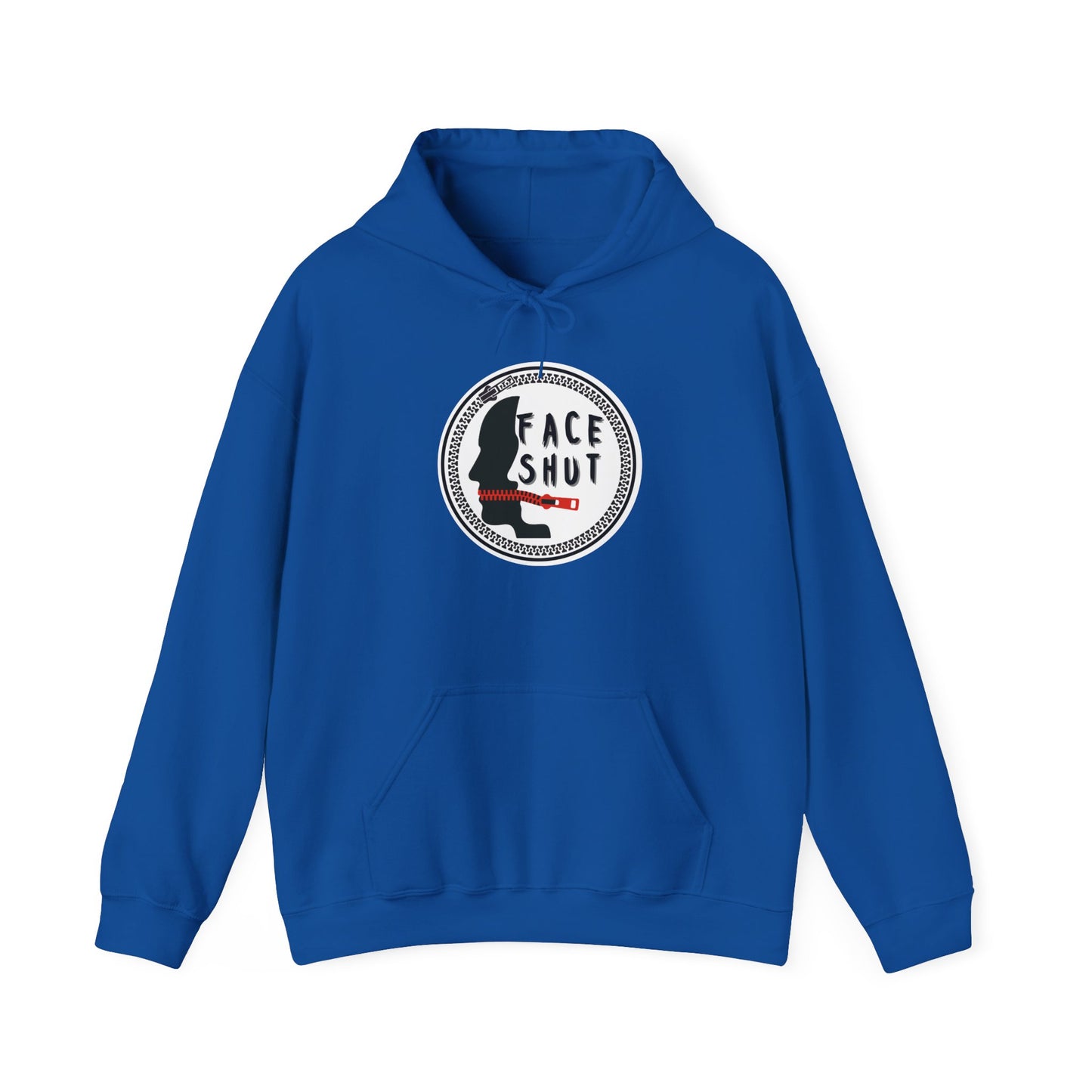 Hoodie — 'Shut Your Face' Graphic Hoodie with Logo Emblem