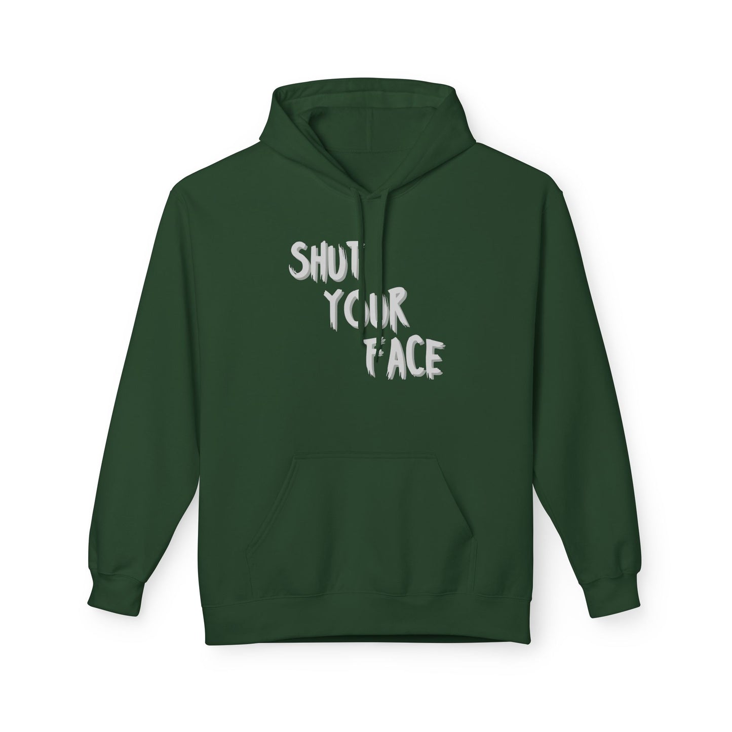 Shut Your Face Hoodie — Bold Graphic Back Silhouette Design