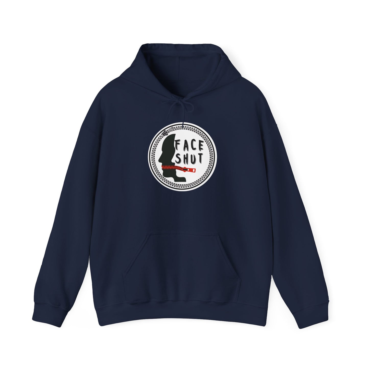 Hoodie — 'Shut Your Face' Graphic Hoodie with Logo Emblem