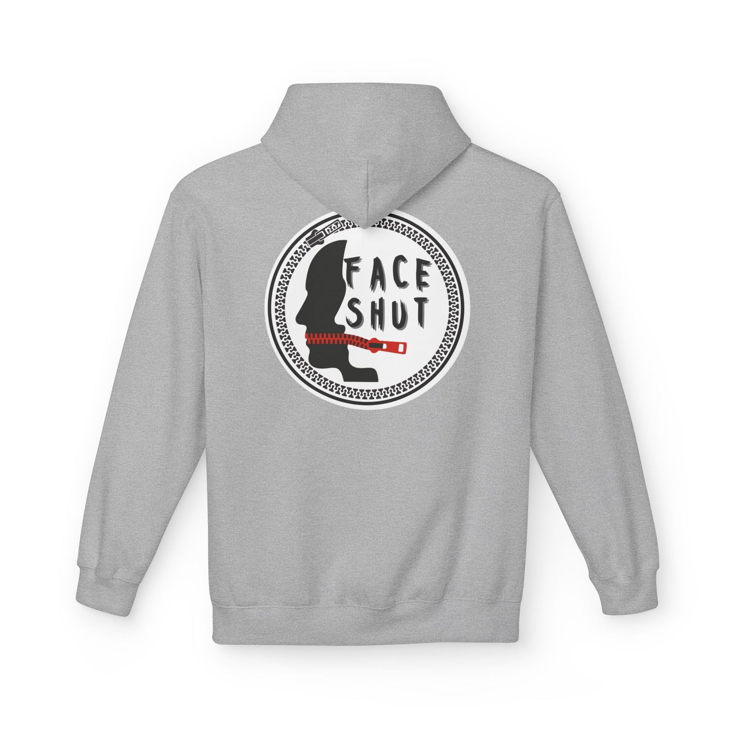 Shut Your Face Hoodie — Bold Graphic Back Silhouette Design