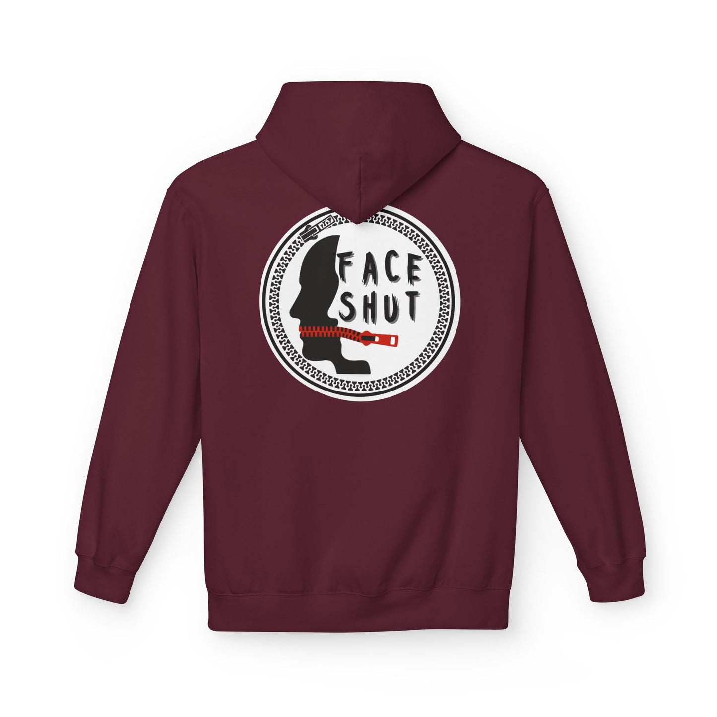 Shut Your Face Hoodie — Bold Graphic Back Silhouette Design