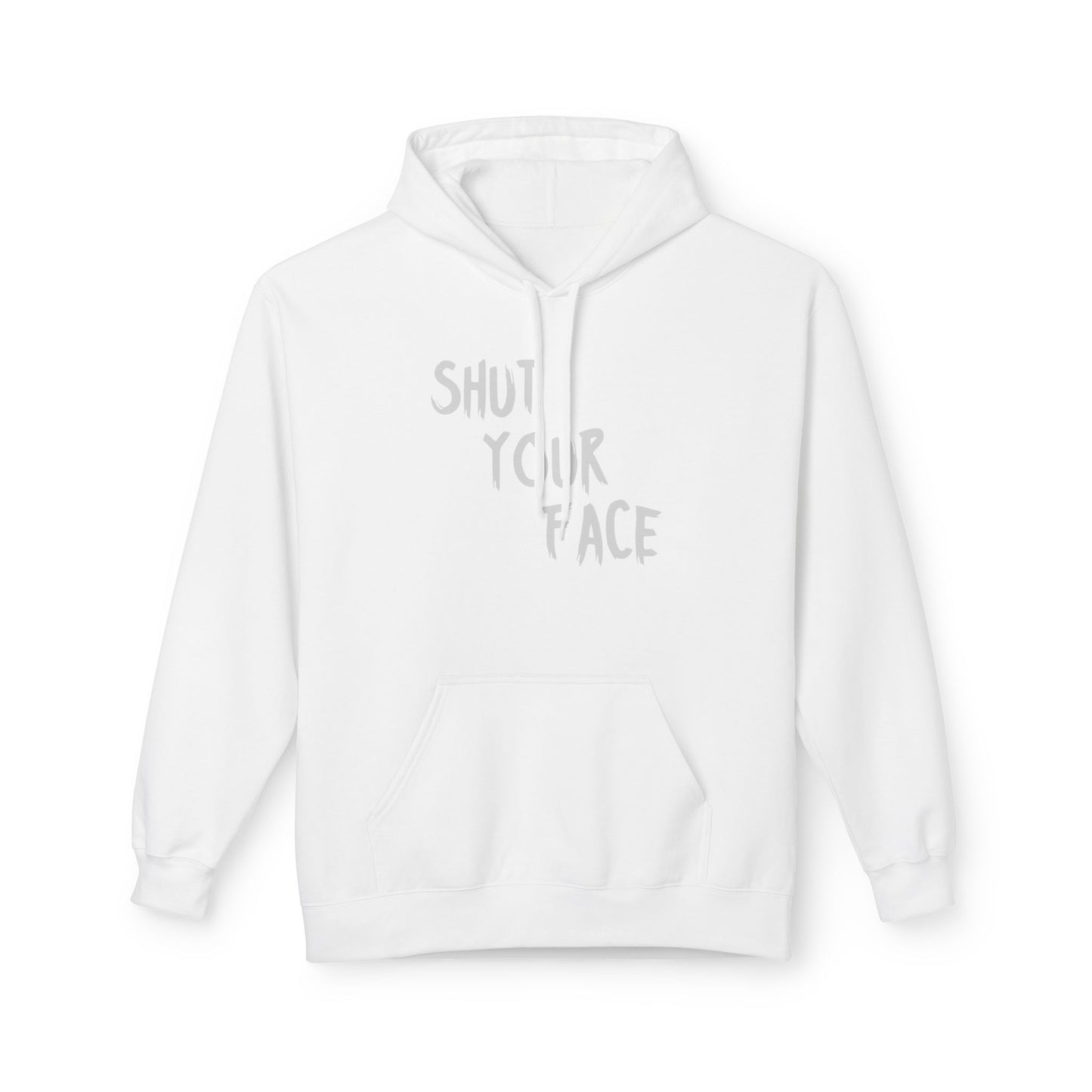 Shut Your Face Hoodie — Bold Graphic Back Silhouette Design