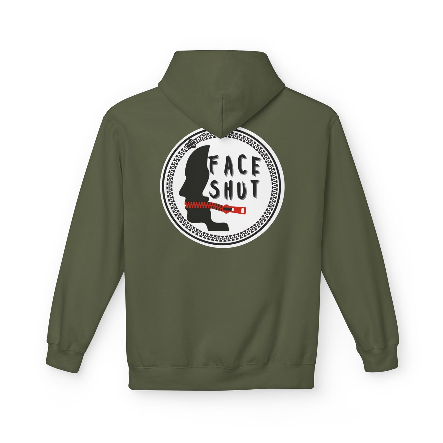 Shut Your Face Hoodie — Bold Graphic Back Silhouette Design