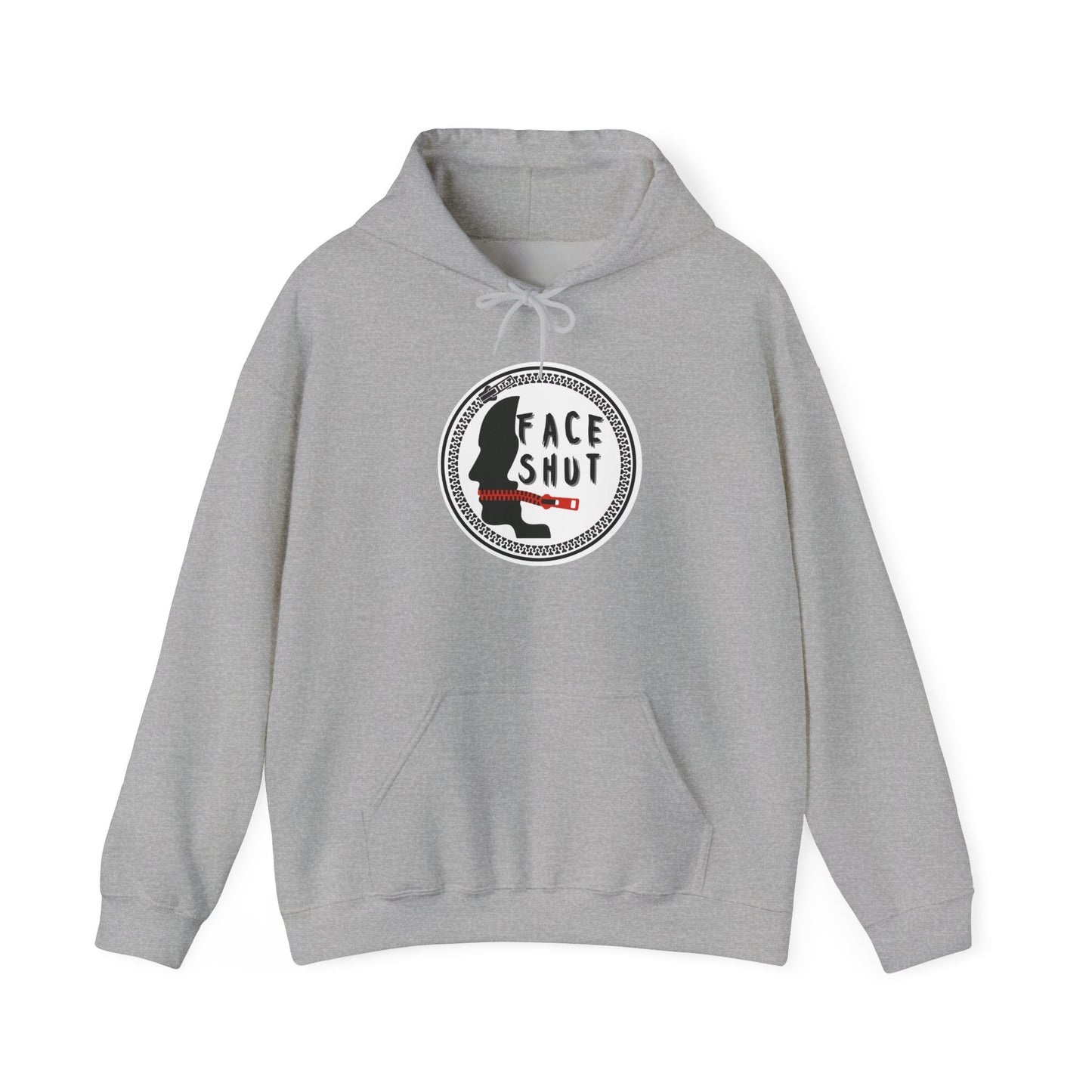 Hoodie — 'Shut Your Face' Graphic Hoodie with Logo Emblem