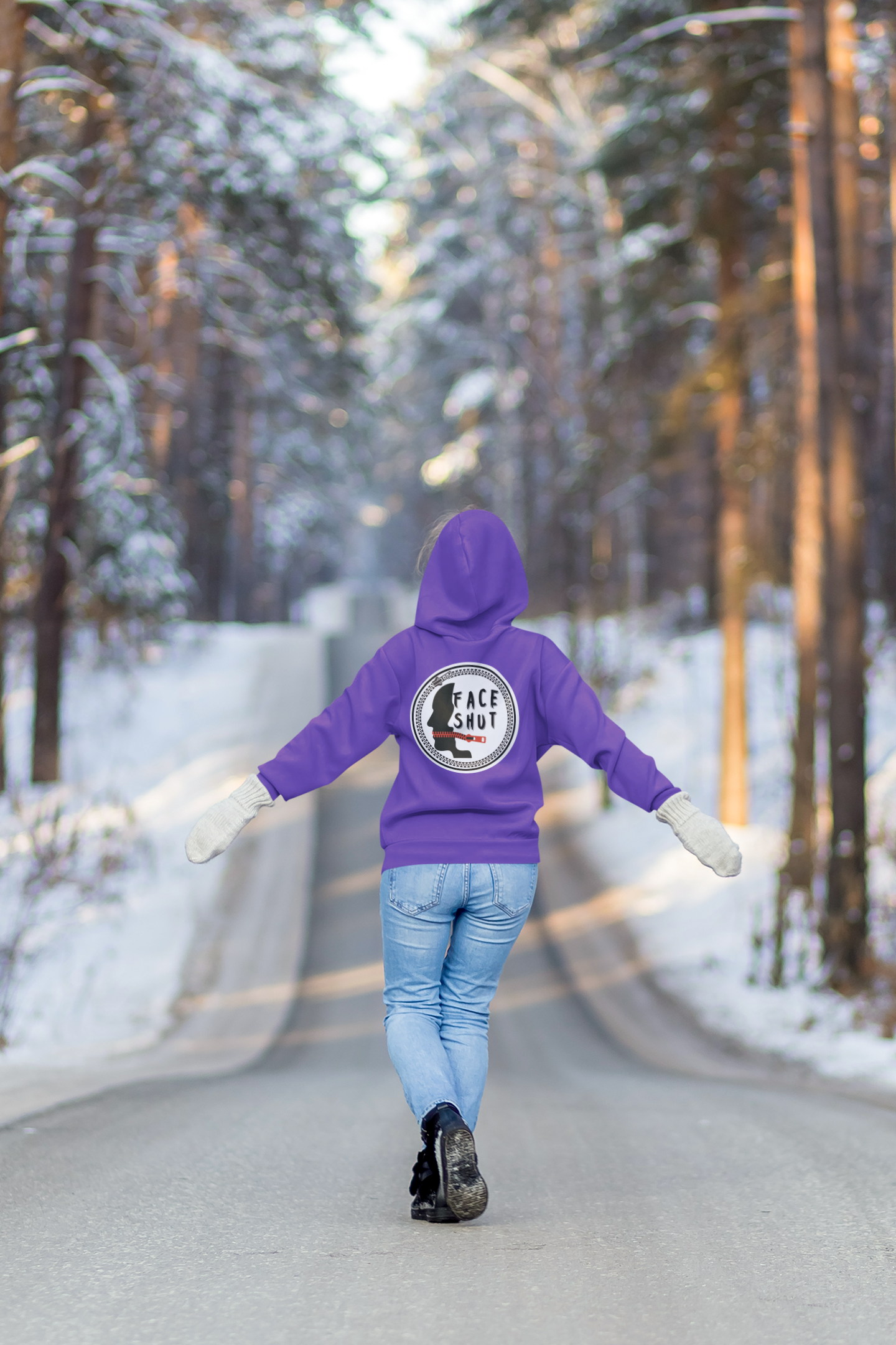 Shut Your Face Hoodie — Bold Graphic Back Silhouette Design