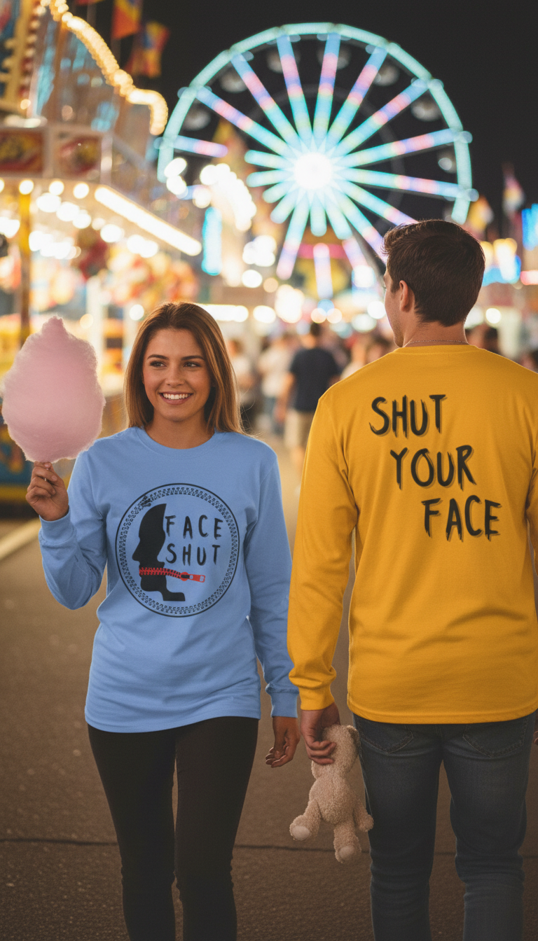 Shut Your Face – Bold Graphic Long Sleeve Shirt