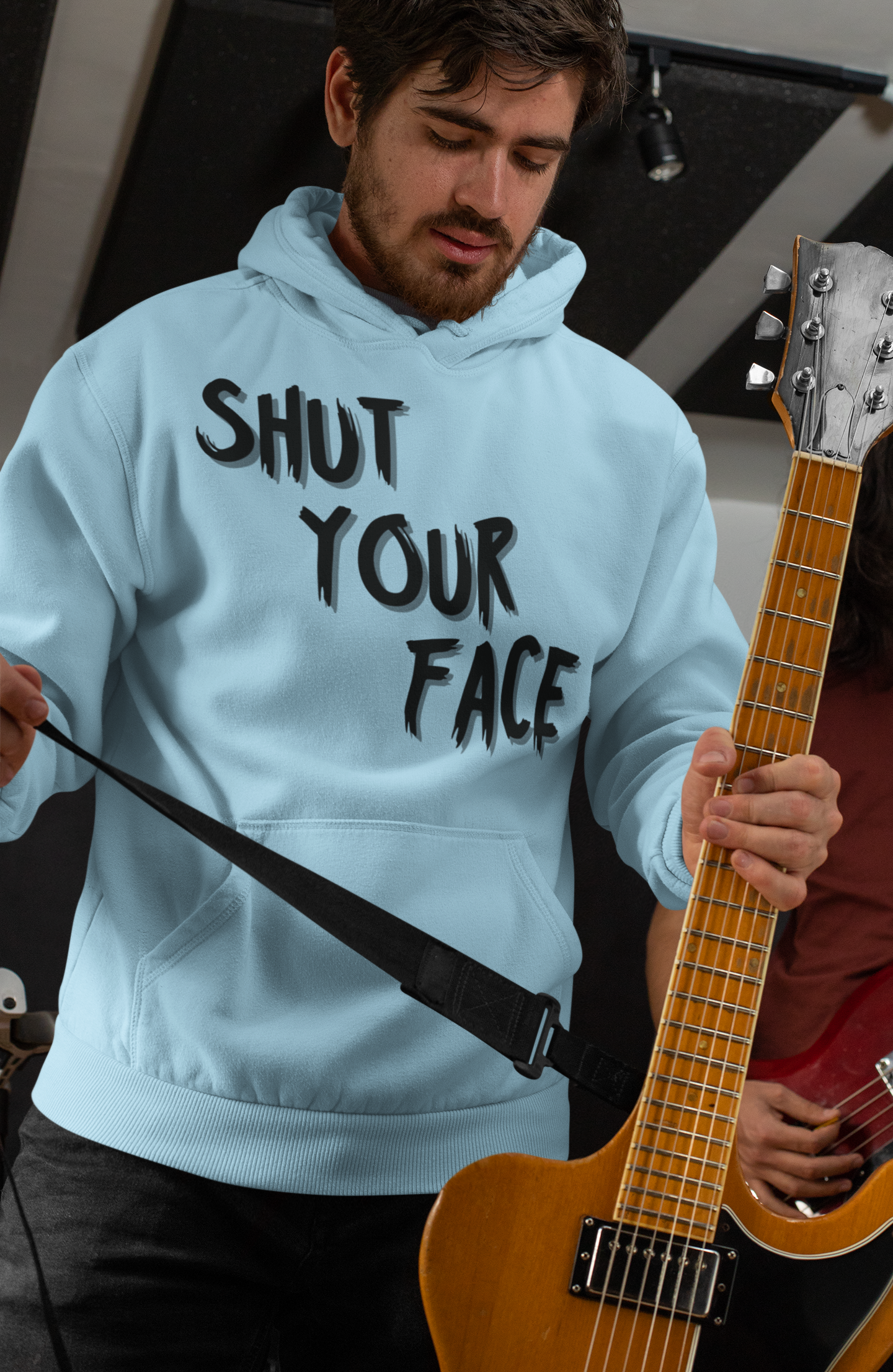 Shut Your Face Hoodie — Bold Graphic Slogan Pullover